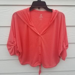 M Coral hoody cropped top